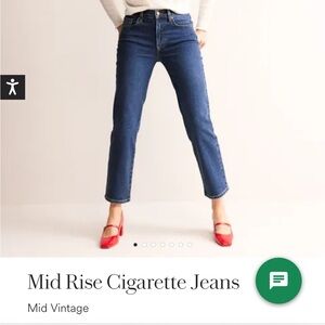 NWT Boden women mid rise cigarette jeans - regular blue wash